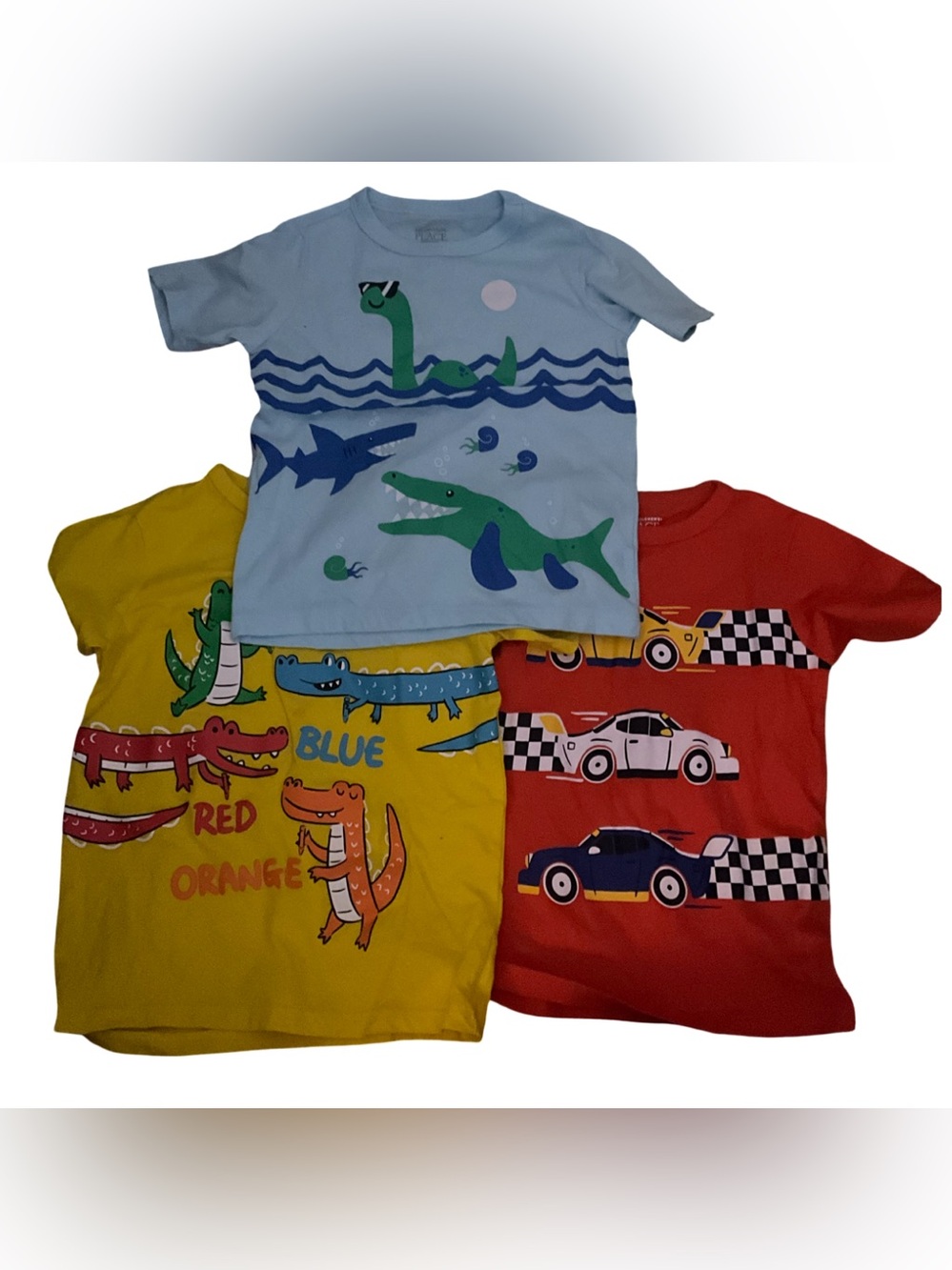 The Children’s Place Boys 4T Graphic Tee Bundle of 3 Cars Dinosaurs Ocean Animal